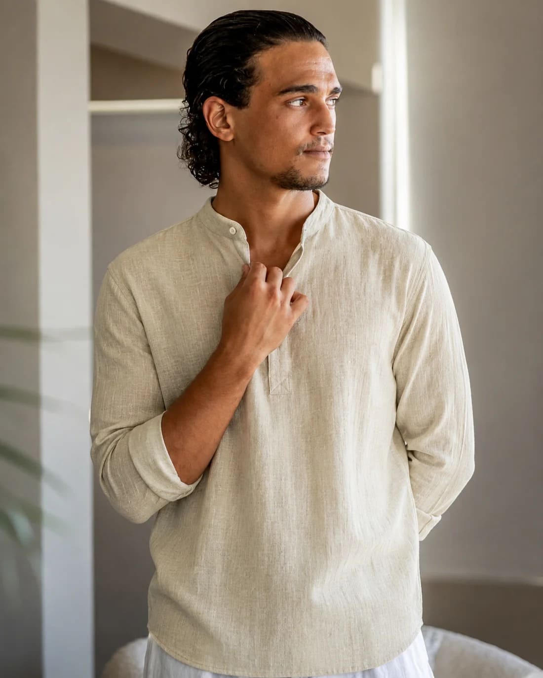 CASUAL LINEN HENLEY CASUAL LINEN HENLEY