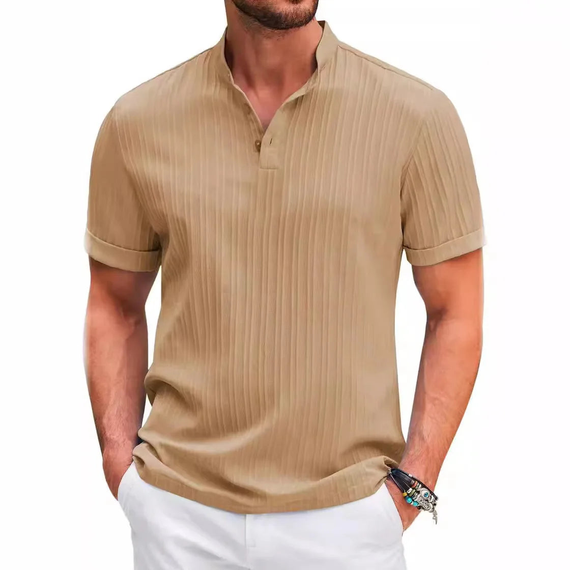 HAWAIIAN LINEN HENLEY