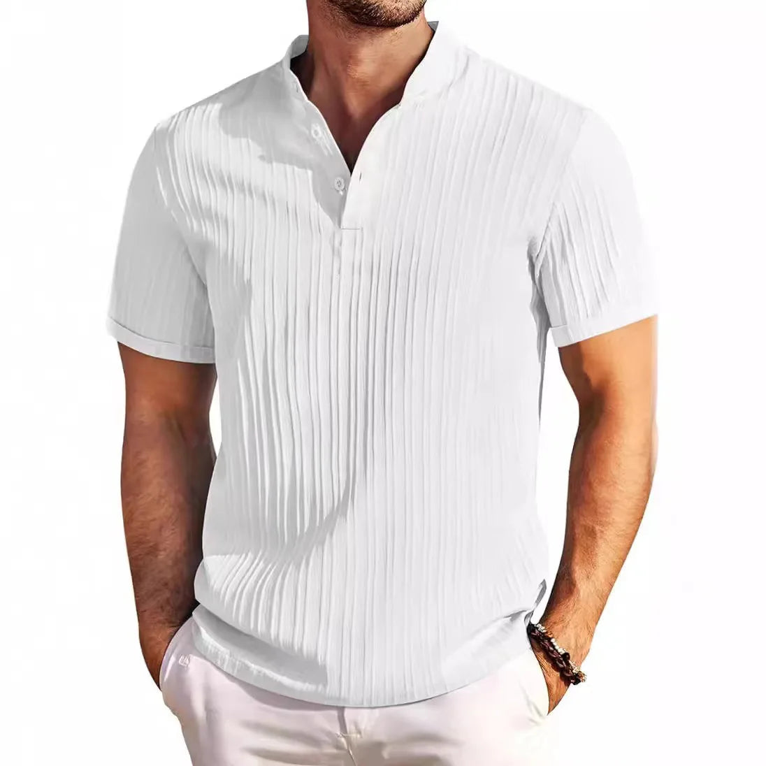HAWAIIAN LINEN HENLEY