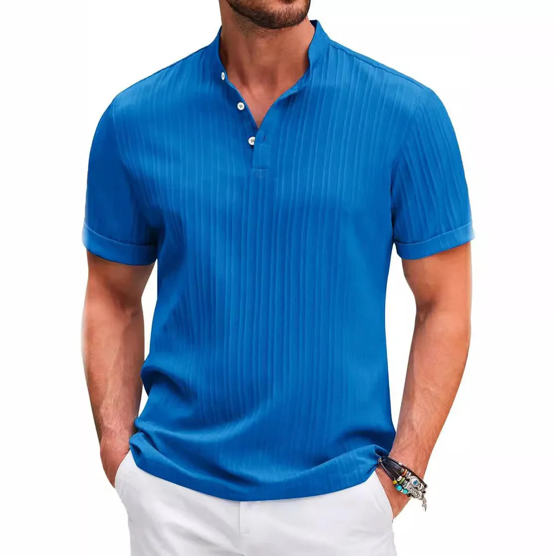 HAWAIIAN LINEN HENLEY