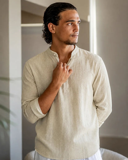 CASUAL LINEN HENLEY CASUAL LINEN HENLEY